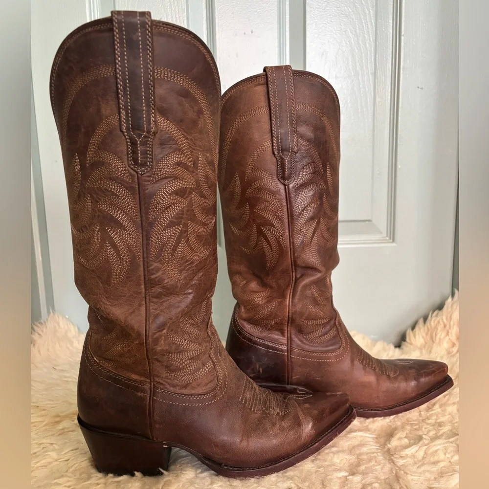 Tecovas The Annie Boots in Café Leather size 8 - Picture 1 of 14